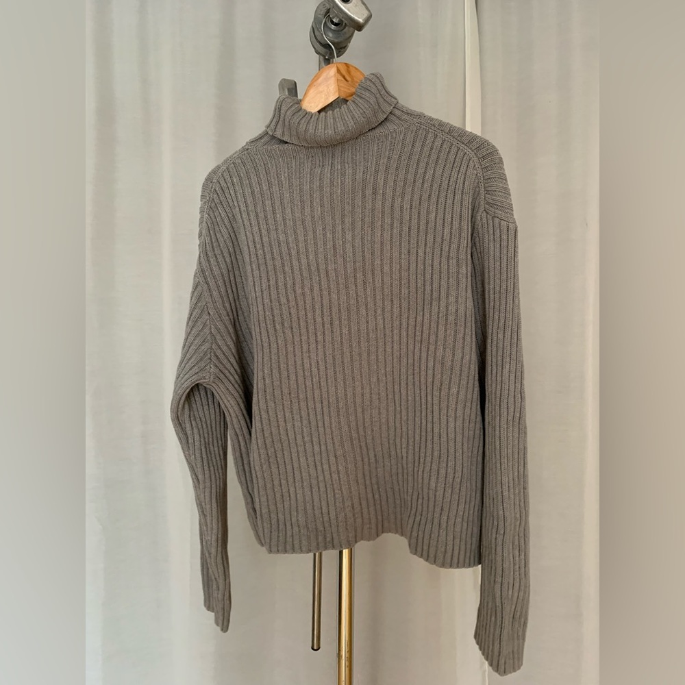 Ralph Lauren Charcoal Ribbed Turtleneck Sweater